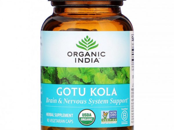 Organic India, Готу Кола, 90 вегетарианских капсул