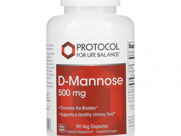 Protocol for Life Balance, D-Манноза, 500 мг , 90 вегетарианских капсул