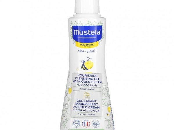 Mustela, детский питательный очищающий гель для волос и тела с охлаждающим эффектом, для сухой кожи, 300 мл (10,14 жидк. унции)