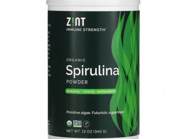 Zint, Органическая спирулина в порошке, 340 г (12 унций)