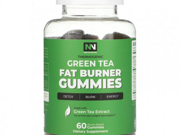 Nobi Nutrition, Жиросжигающие жевательные таблетки с зеленым чаем, 60 жевательных таблеток на основе пектина