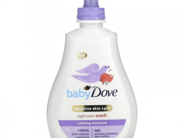 Dove, Для детей, средство для ухода за чувствительной кожей, ночное умывание, успокаивающее увлажнение, 384 мл (13 жидк. Унций)
