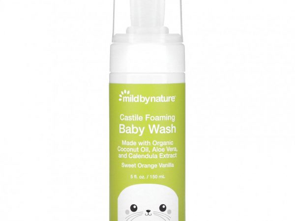 Mild By Nature, детская кастильская пена для душа, сладкий апельсин и ваниль, 148 мл (5 жидк. унций)