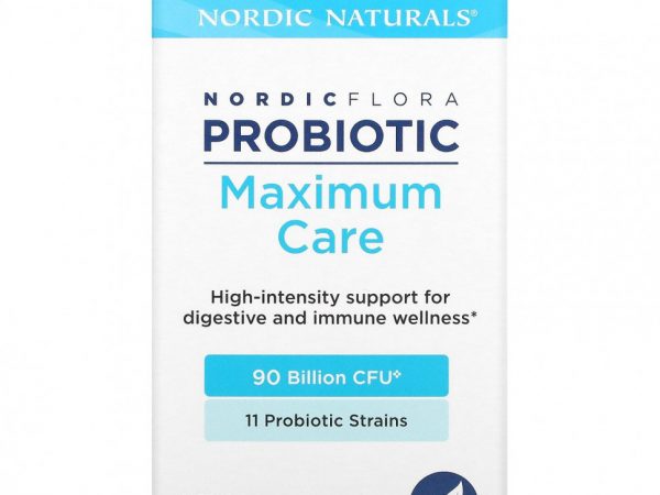 Nordic Naturals, Nordic Flora Probiotic, Maximum Care, 90 млрд КОЕ, 30 капсул