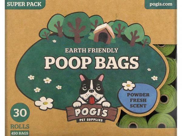 Pogi's Pet Supplies, Earth Friendly Poop Packages, свежий порошок, 30 рулонов, 450 пакетиков