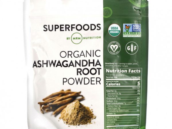 MRM Nutrition, Organic Ashwagandha Root Powder, 4 oz (113 g)