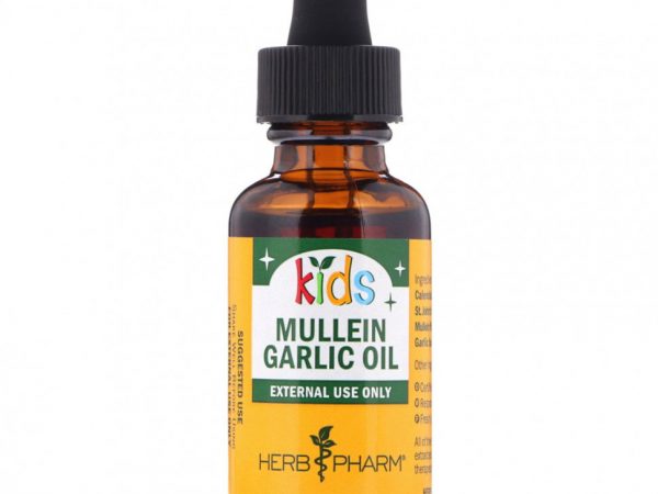 Herb Pharm, Ушное масло, коровяк/чеснок, 1 жидкая унция (30 мл)