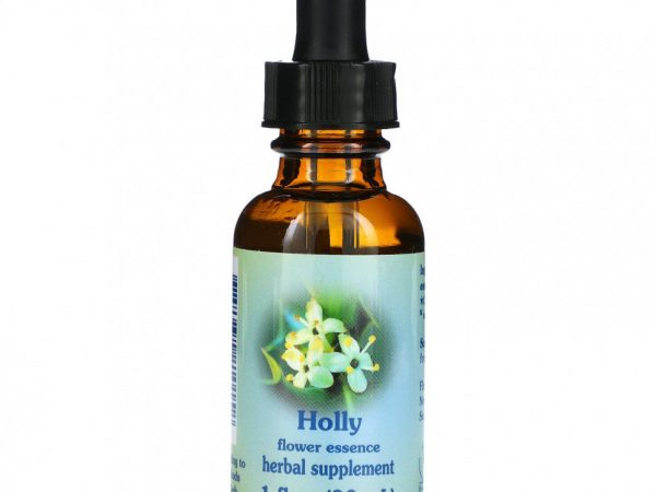 Flower Essence Services, Лечебные травы , Холли , Цветочный Сущности 1 жидких унции (30 мл)