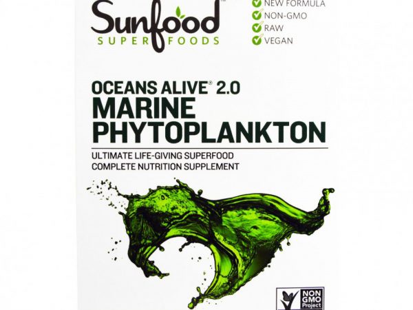 Sunfood, Ocean's Alive 2.0, морской фитопланктон, 30 мл (1 жидкая унция)