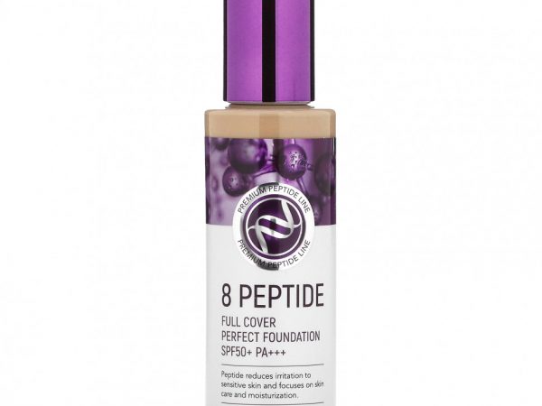 Enough, 8 пептидов, тональная основа Full Cover Perfect, SPF 50+ PA +++, # 23, 100 г (3,53 унции)