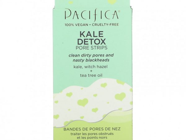 Pacifica, Детокс-полоски из кудрявой капусты, 6 индивидуальных одноразовых полосок из натурального волокна