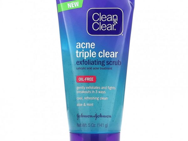 Clean & Clear, Тройной отшелушивающий скраб от акне, 141 г (5 унций)