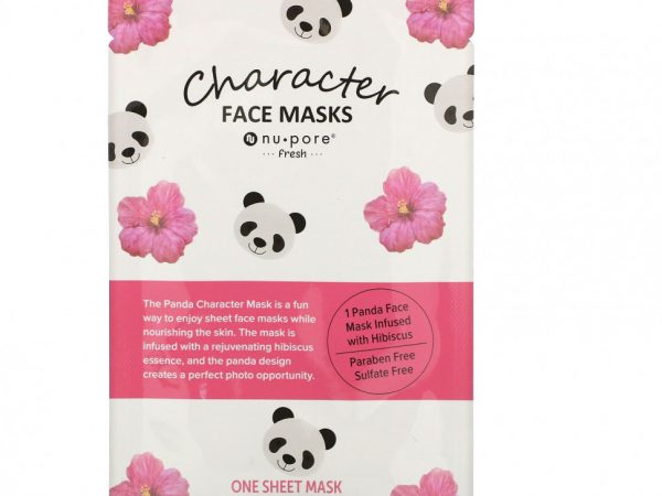 Nu-Pore, тканевая маска для лица с гибискусом, в форме панды, 1 шт., 29,7 г (1,05 унции)