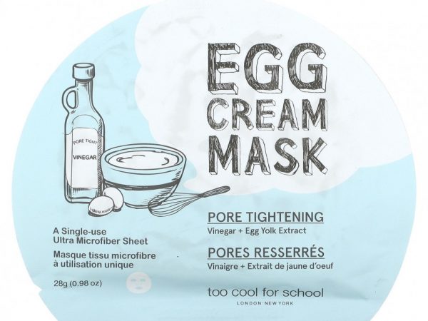 Too Cool for School, Egg Cream, маска для сужения пор, 1 шт., 28 г (0,98 унции)