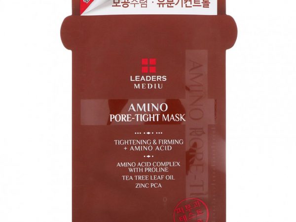 Leaders, Mediu, маска для сужения пор с аминокислотами, 1 шт., 25 мл