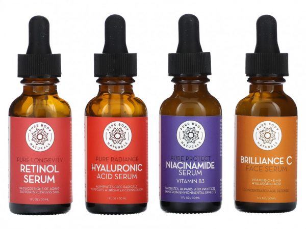 Pure Body Naturals, Набор сывороток для лица, набор из 4 предметов, 30 мл (1 жидк. Унция)