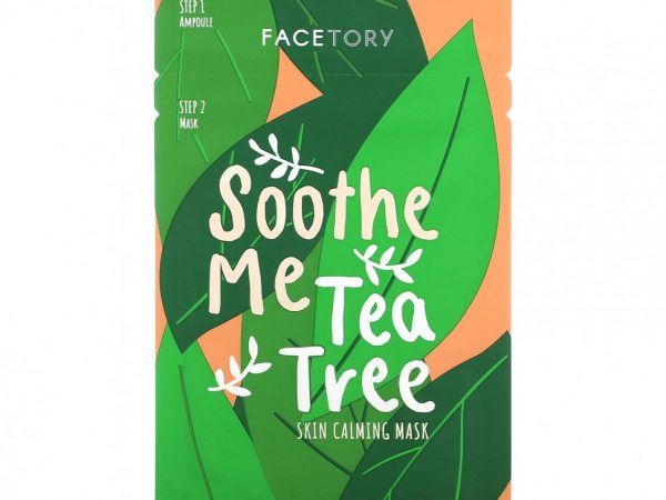FaceTory, Soothe Me Tea Tree, 2-этапная успокаивающая маска для кожи, 1 набор, 26 г (0,92 жидк. Унции)