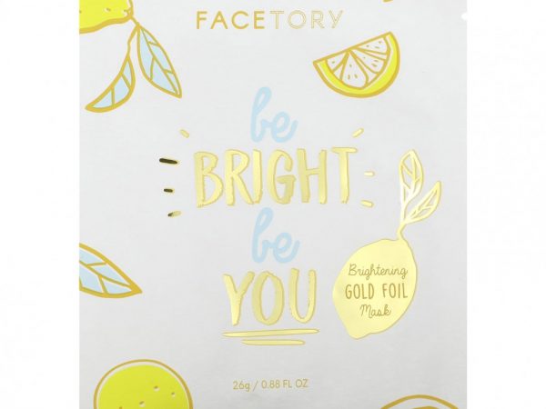 FaceTory, Be Bright Be You, осветляющая маска с золотой фольгой, 1 шт., 26 г (0,88 жидк. Унции)