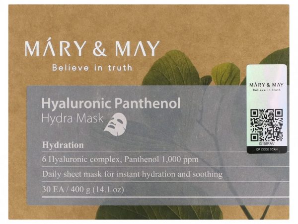 Mary&May, Гиалуроновый пантенол, маска для красоты Hydra, 30 шт., 400 г (14,1 унции)