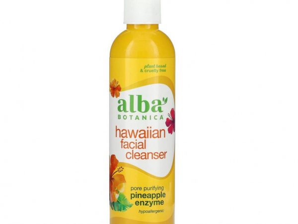 Alba Botanica, очищающее средство для лица «гавайское», с очищающими поры ферментами ананаса, 237 мл (8 жидк. унций)