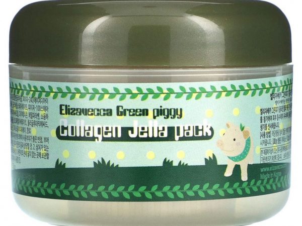 Elizavecca, Green Piggy, коллагеновая желеобразная маска для лица, 3,53 унции (100 г)