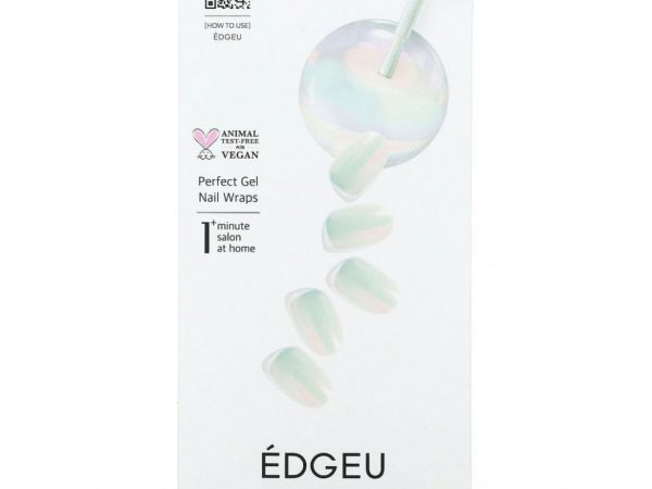 Edgeu, Гелевые обертывания для ногтей Perfect, ENA816 Mirror White, набор из 16 полосок