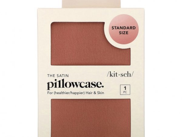 Kitsch, Атласная наволочка, стандартный размер, терракота`` 1 наволочка