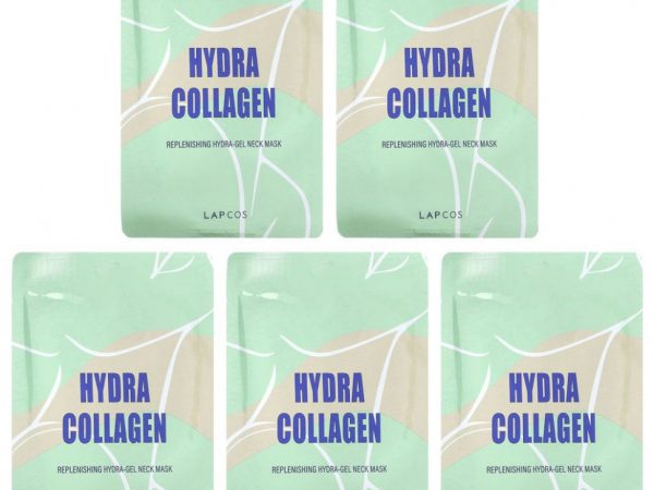 Lapcos, Hydra Collagen, восстанавливающая гидрогелевая маска для шеи, 5 шт. По 15 г (0,53 унции)