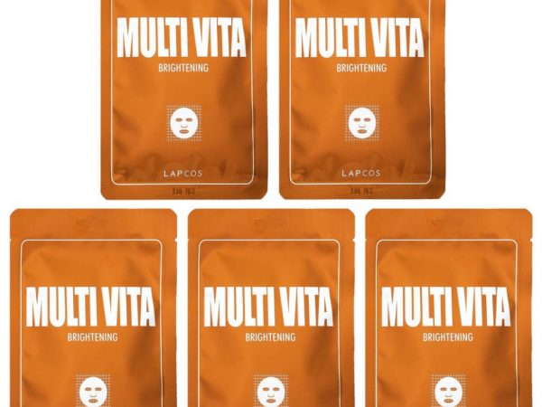 Lapcos, Набор осветляющих тканевых масок Multi Vita, 5 шт., По 25 мл (0,84 жидк. Унции)