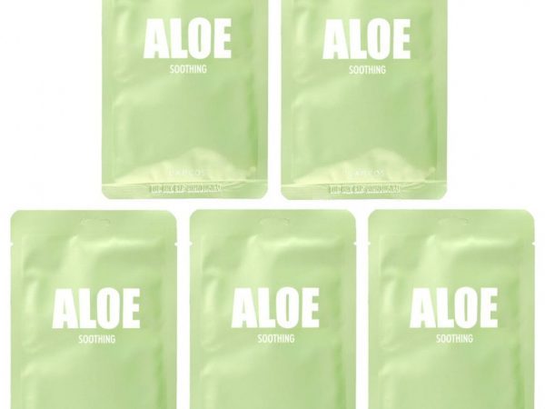 Lapcos, Набор успокаивающих тканевых масок с алоэ, 5 шт., По 33 мл (1,11 жидк. Унции)