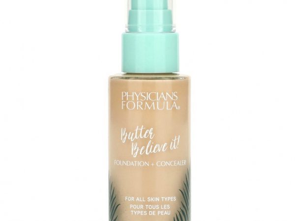Physicians Formula, Butter Believe It, тональная основа + консилер, светлый, 30 мл (1 жидк. Унция)