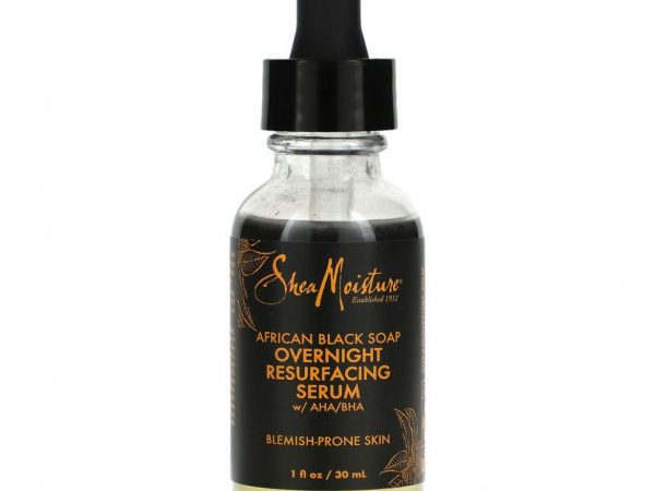SheaMoisture, African Black Soap, ночная восстанавливающая сыворотка с AHA / BHA, 30 мл (1 жидк. Унция)