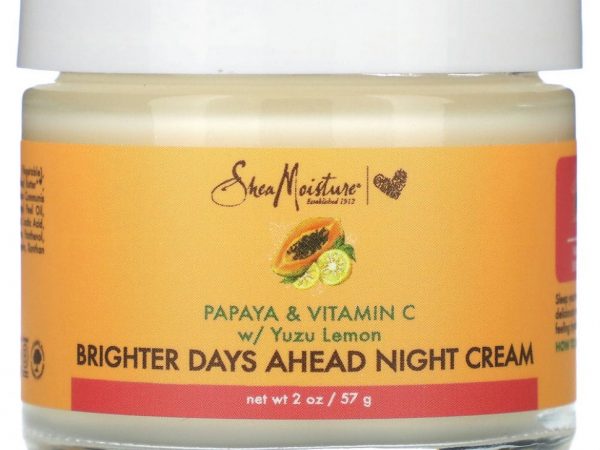 SheaMoisture, Ночной крем Brighter Days Ahead, папайя и витамин C с лимоном юдзу, 57 г (2 унции)