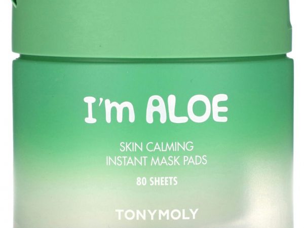Tony Moly, I'm Aloe, успокаивающие успокаивающие салфетки-маски для кожи, 80 шт. По 120 г (4,23 унции)
