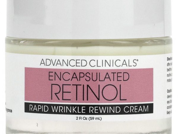 Advanced Clinicals, Encapsulated Retinol, Rapid Wrinkle Rewind Cream, Fragrance Free, 2 fl oz (59 ml)