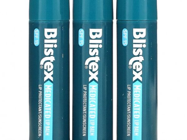 Blistex, заживляющий бальзам, защита губ с солнцезащитным фильтром, SPF 15, классический, в упаковке 3 бальзама по 4,25 г (0,15 унции)