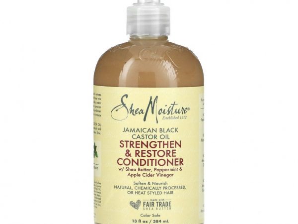 SheaMoisture, ямайское черное касторовое масло, укрепляющий и восстанавливающий кондиционер, 384 мл (13 жидк. унций)