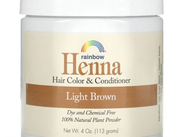 Rainbow Research, Хна, краска и кондиционер для волос, светло-коричневый, 113 г (4 унции)