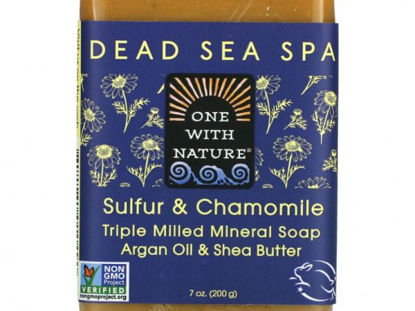 One with Nature, Тройное пилированное минеральное мыло, ромашка, 7 унций (200 г)