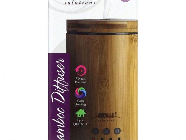 NOW Foods, Solutions, ультразвуковой диффузор масла из натурального бамбука, 1 диффузор