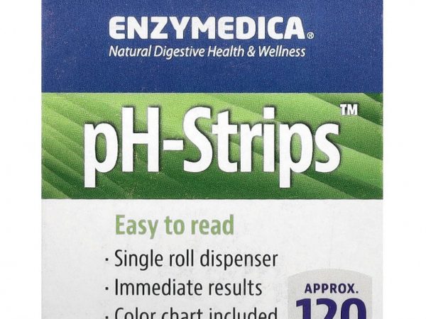 Enzymedica, тест-полоски для определения уровня pH, 16-футовая катушка