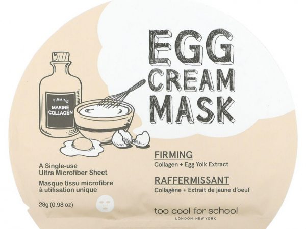 Too Cool for School, Egg Cream, подтягивающая маска, 1 шт., 28 г (0,98 унций)