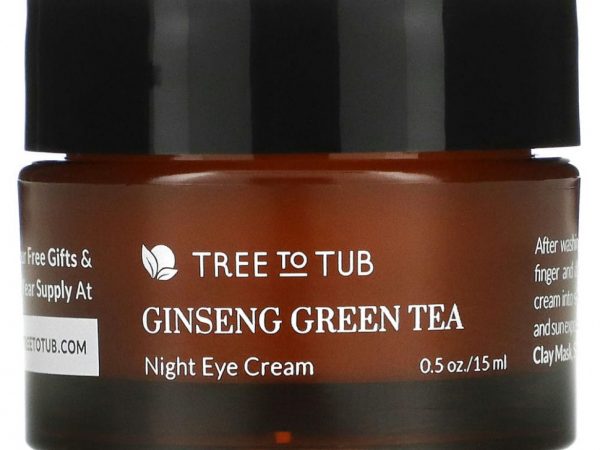 Tree To Tub, Нежный антивозрастной крем для кожи вокруг глаз с ретинолом, женьшень и зеленый чай, 15 мл (0,5 жидк. Унции)