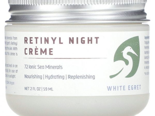 White Egret Personal Care, Ночной крем с ретинолом, 2 жидких унции (59 мл)