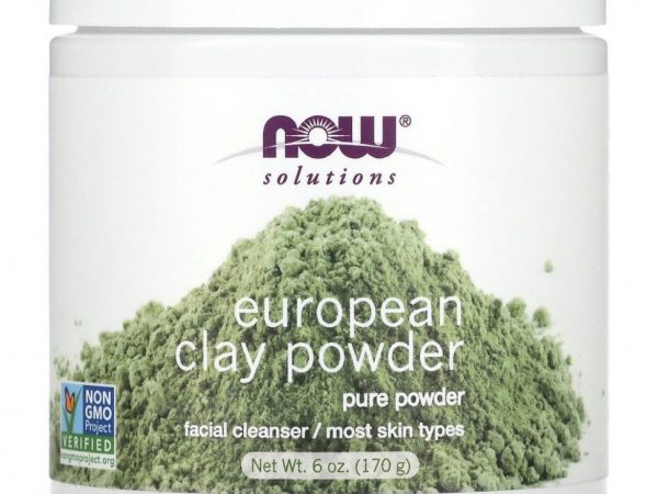 NOW Foods, Решения, порошок из европейской глины, очищающее средство для лица, 170 г