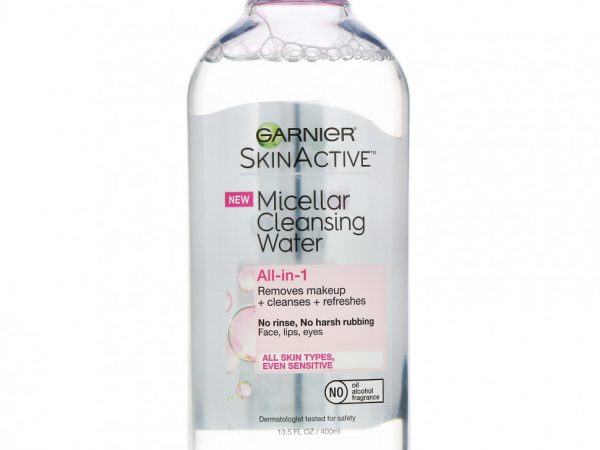 Garnier, SkinActive, мицеллярная очищающая вода, средство для снятия макияжа «все в 1», для всех типов кожи, 400 мл