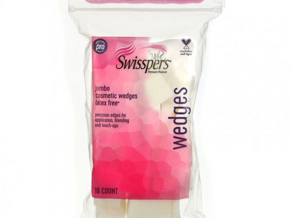 Swisspers, Jumbo, косметические клиновидные спонжи, 16 штук
