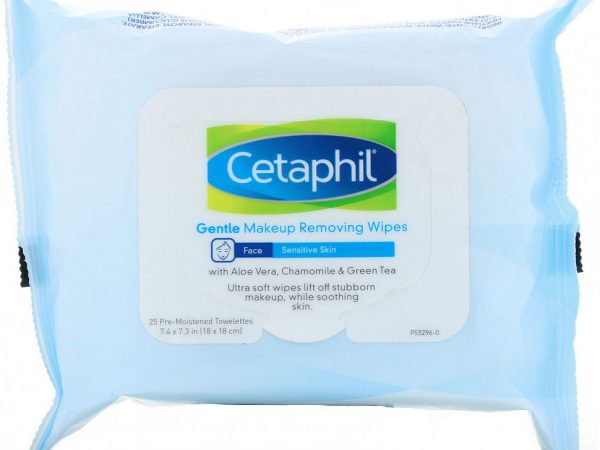 Cetaphil, Салфетки для деликатного снятия макияжа, 25 влажных салфеток