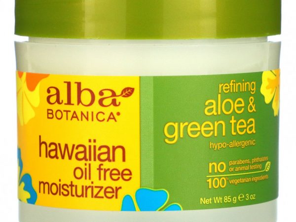Alba Botanica, Гавайское увлажняющее средство без масла, очищающее алоэ и зеленый чай, 85 г (3 унции)