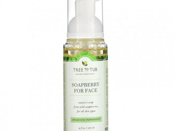 Tree To Tub, Освежающее очищающее средство с мылом и ягодами для жирной и чувствительной кожи, пробуждающая перечная мята, 120 мл (4 жидк. Унции)